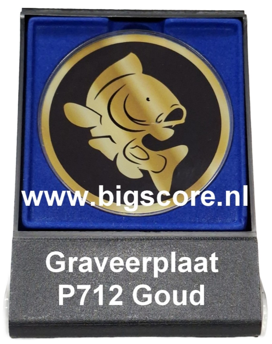 Vis Acryl in medailledoosje Blauw-Zwart G/Z/B